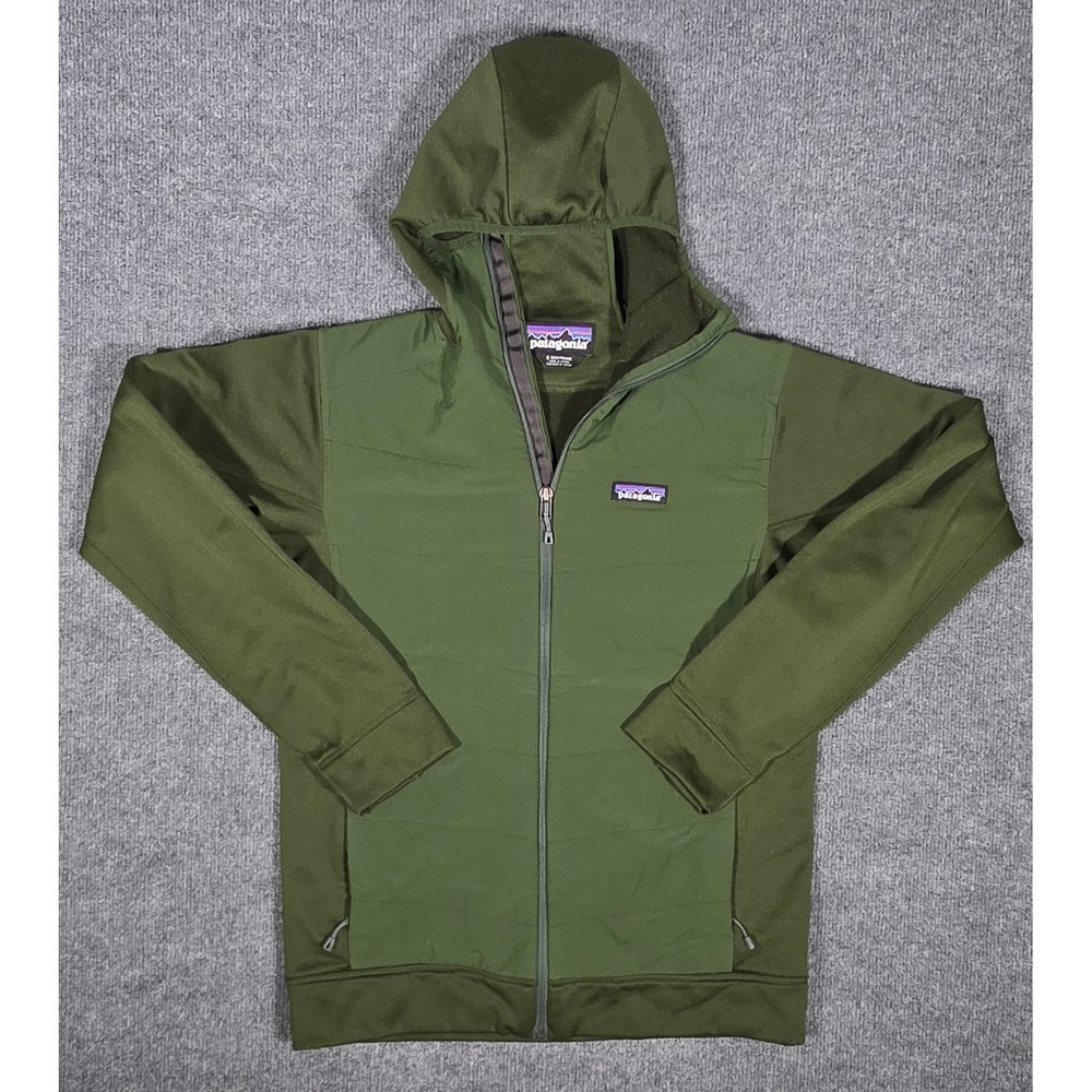 Patagonia Mens Nano-Air Hybrid Full Zip Hoodie Olive Green Small Active Jacket